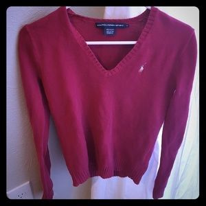 Ralph Lauren pink sweater size medium v-neck